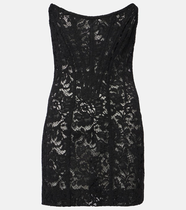 Dolce & Gabbana Floral cotton-blend lace minidress