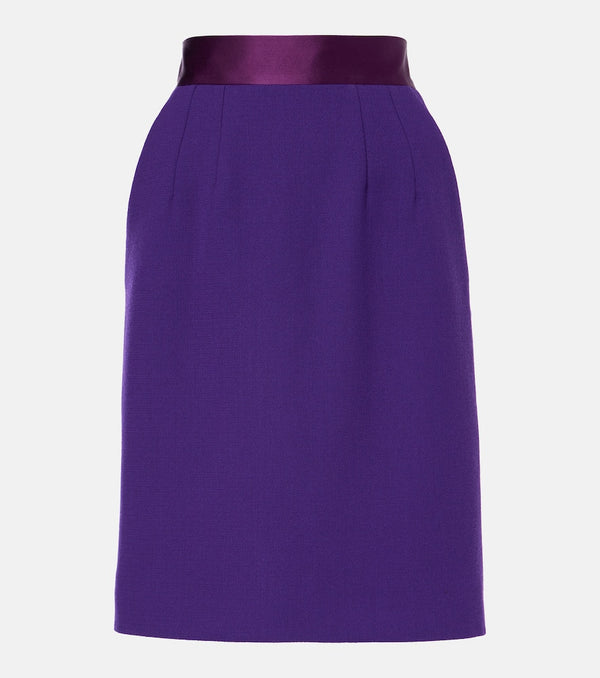 Dolce & Gabbana High-rise wool-blend crêpe pencil skirt