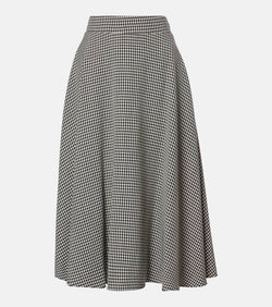 Dolce & Gabbana Houndstooth wool-blend midi skirt