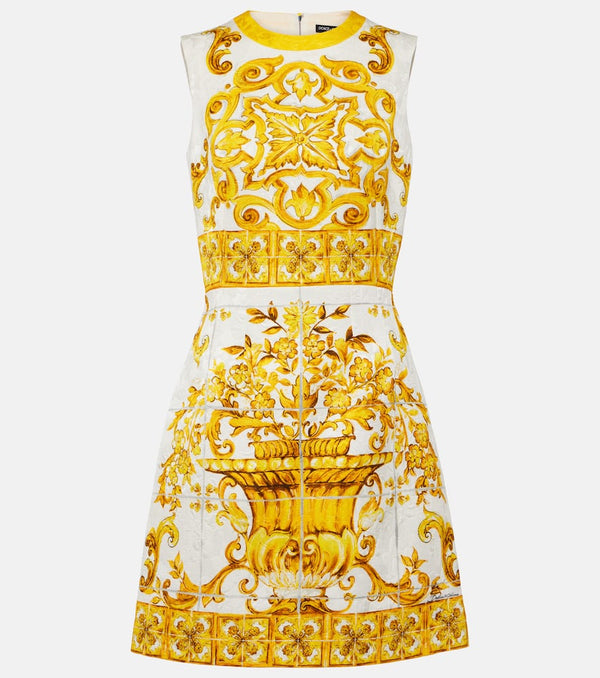 Dolce & Gabbana Majolica cotton-blend brocade minidress