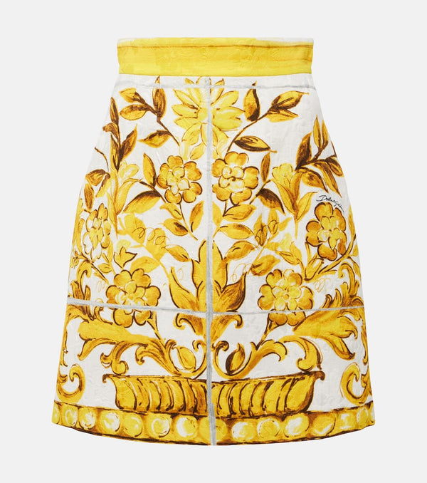 Dolce & Gabbana Majolica cotton-blend brocade miniskirt