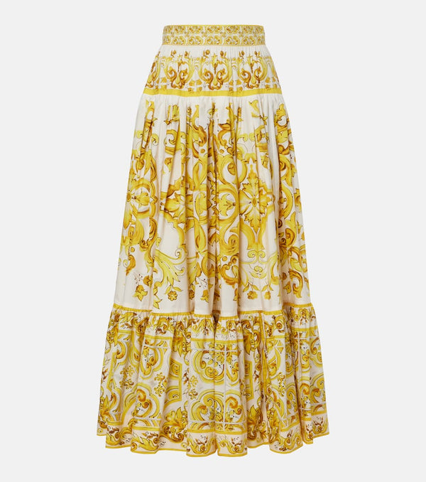 Dolce & Gabbana Majolica cotton poplin maxi skirt