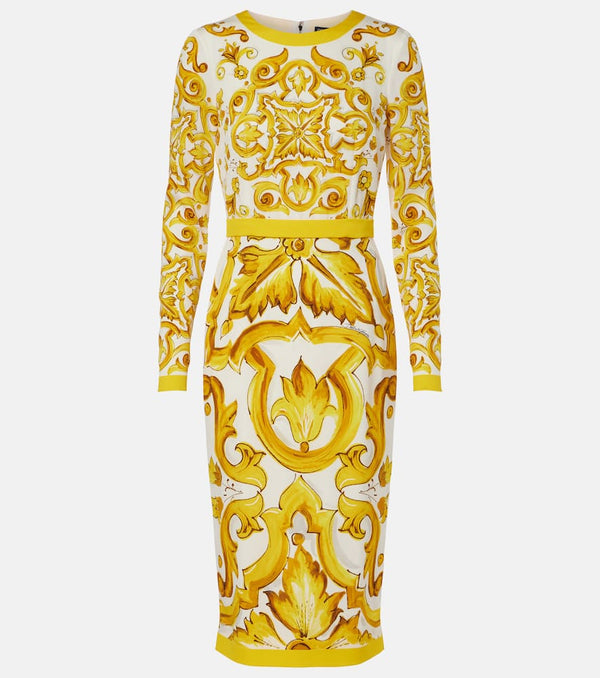 Dolce & Gabbana Majolica silk-blend charmeuse midi dress