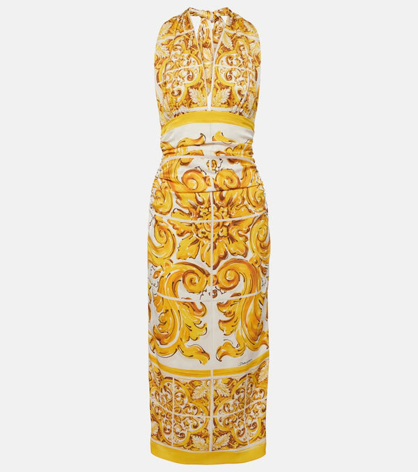 Dolce & Gabbana Majolica silk-blend midi dress