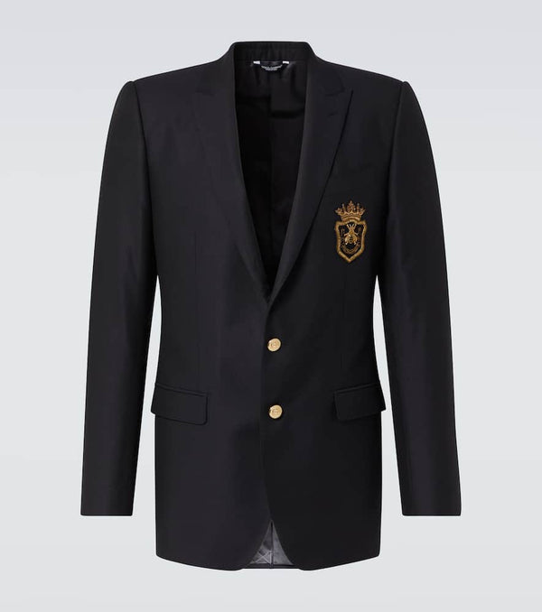 Dolce & Gabbana Patch-appliqué wool and silk blazer