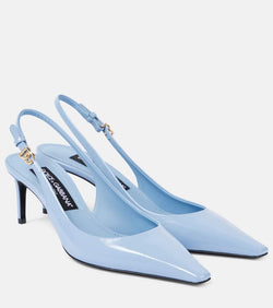 Dolce & Gabbana Polished leather slingback pumps