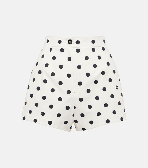 Dolce & Gabbana Polka-dot high-rise cotton-blend shorts