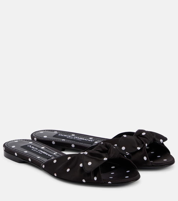 Dolce & Gabbana Polka-dot satin mules