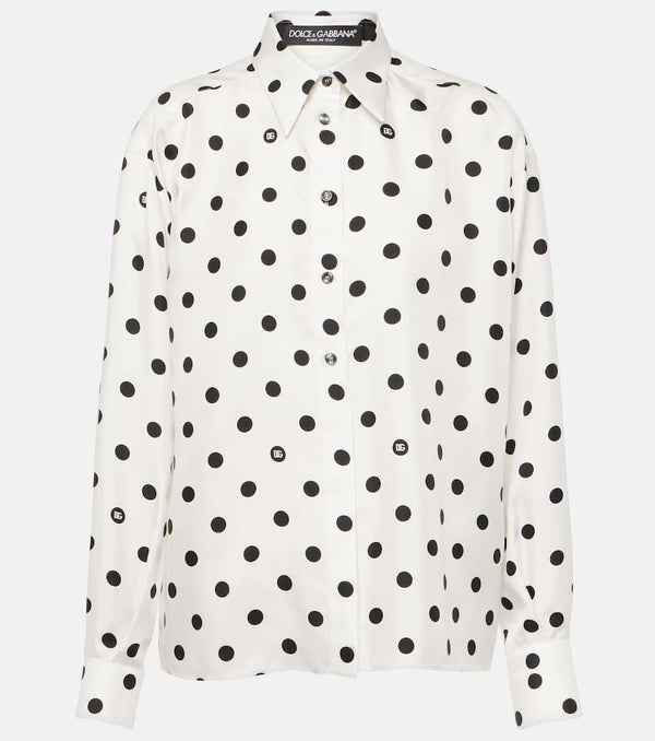 Dolce & Gabbana Polka-dot silk twill shirt