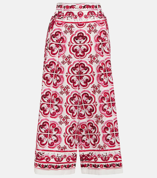 Dolce & Gabbana Printed high-rise cotton poplin culottes