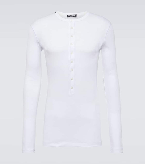 Dolce & Gabbana Re-Edition cotton jersey Henley shirt