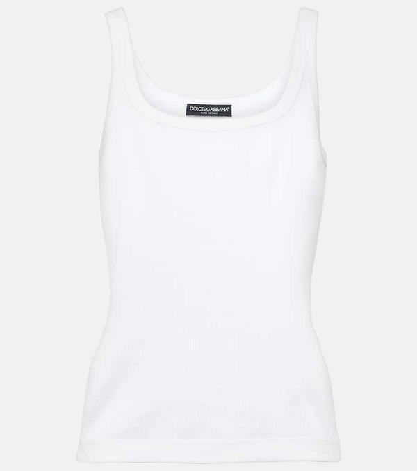 Dolce & Gabbana Ribbed-knit cotton tank top