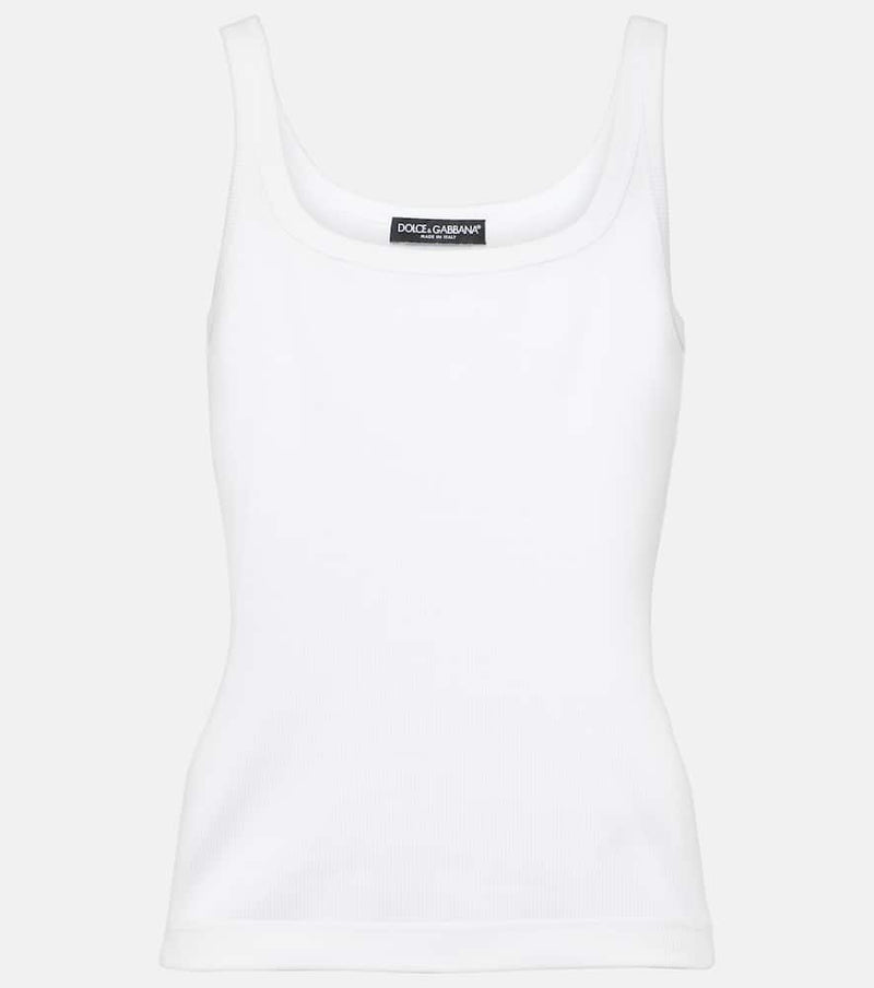 Dolce & Gabbana Ribbed-knit cotton tank top