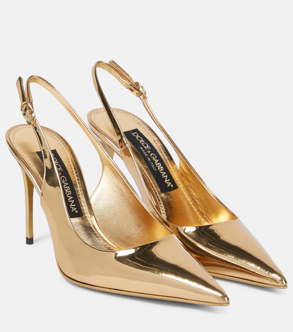 Dolce & Gabbana x Kim Lollo leather slingback pumps