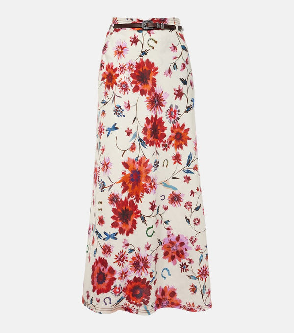 Dorothee Schumacher Floral Ease linen midi skirt