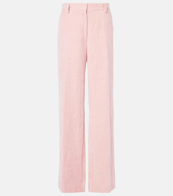 Dries Van Noten Cotton and hemp wide-leg pants