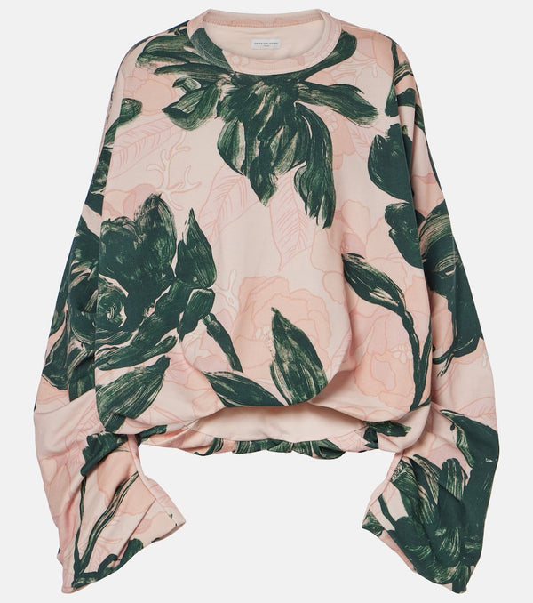 Dries Van Noten Floral cotton jersey sweatshirt