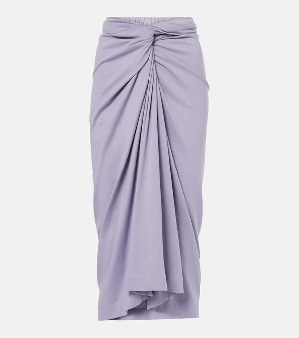 Dries Van Noten Gathered cotton jersey midi skirt