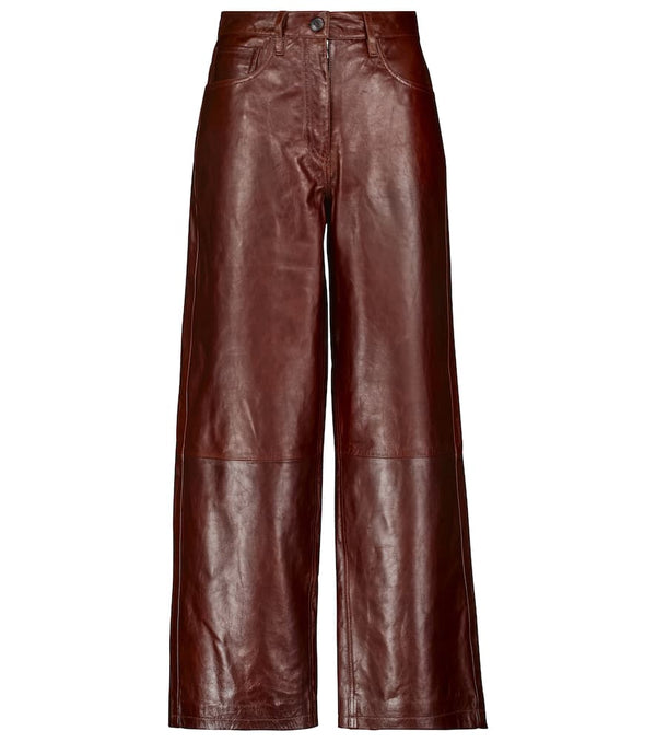 Dries Van Noten High-rise wide leather pants