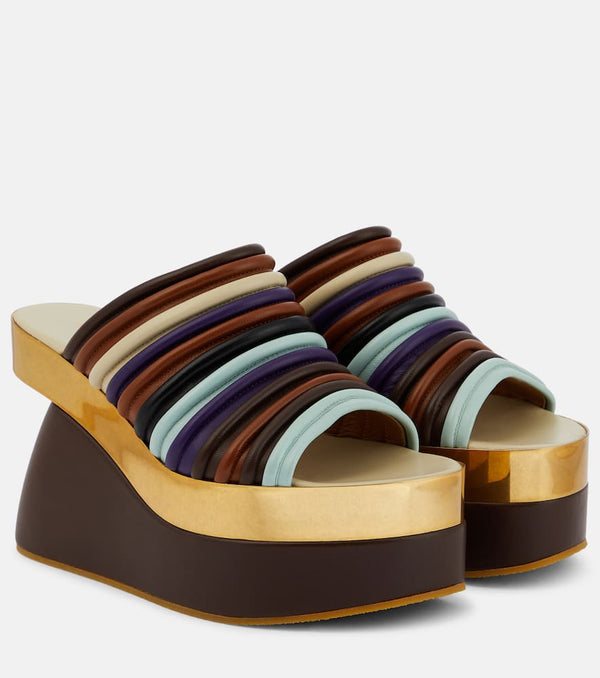 Dries Van Noten Leather wedge mules