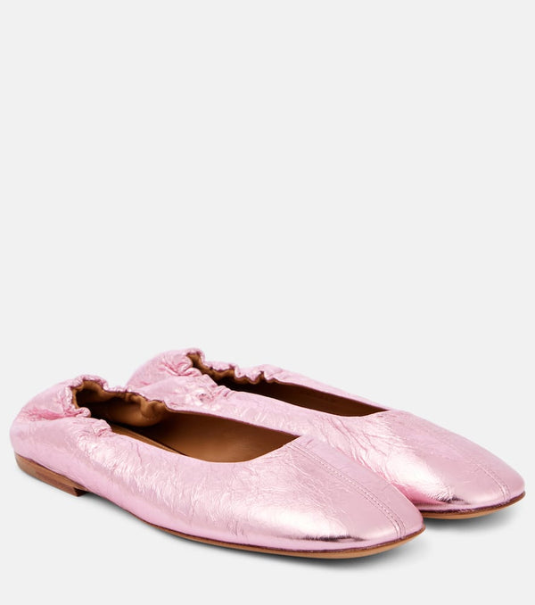 Dries Van Noten Metallic leather ballet flats