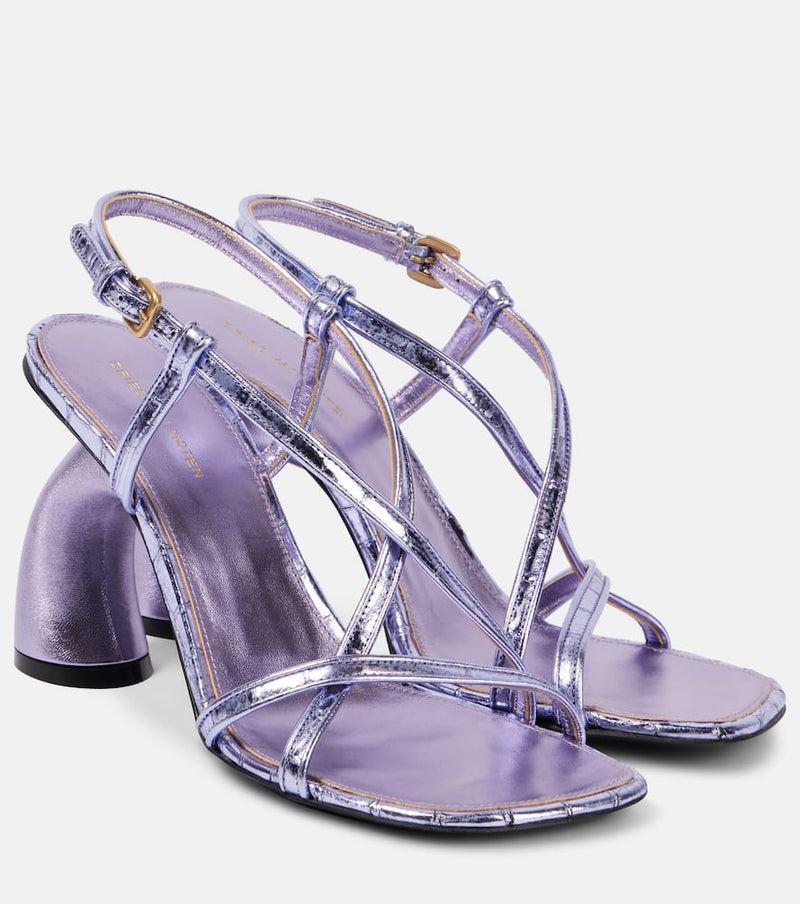 Dries Van Noten Metallic leather sandals