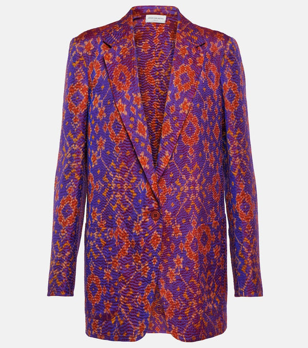 Dries Van Noten Printed single-breasted silk blazer