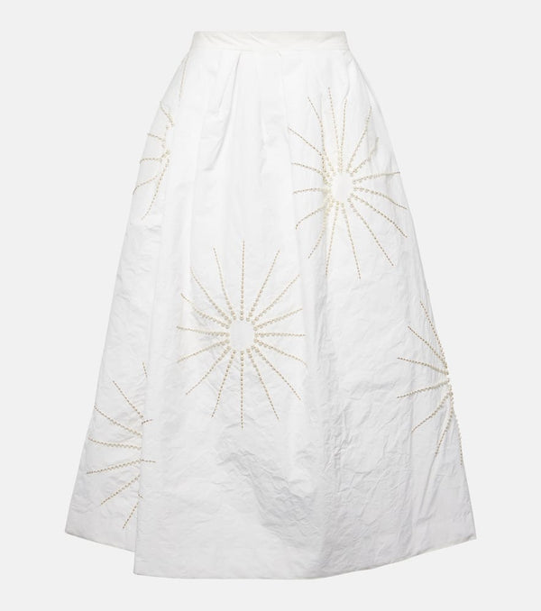 Dries Van Noten Sonie embellished taffetta midi skirt