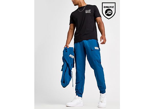 EA7 Emporio Armani Badge Tech Cargo Pants Blue