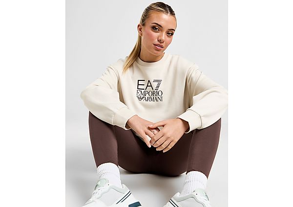 EA7 Emporio Armani Box Logo Crew Sweatshirt  Cream