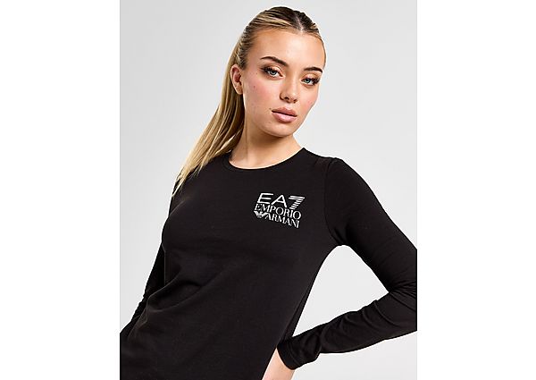 EA7 Emporio Armani Box Logo Long Sleeve T Shirt  Black