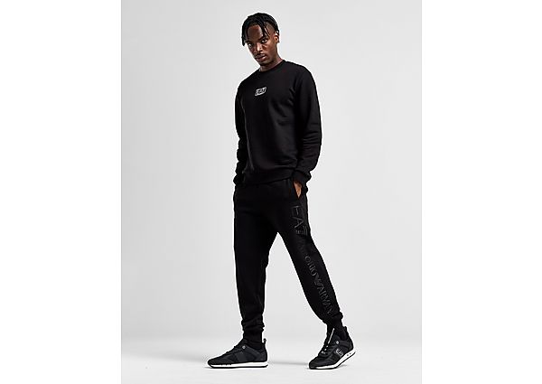 EA7 Emporio Armani Carbon Logo Joggers  Black