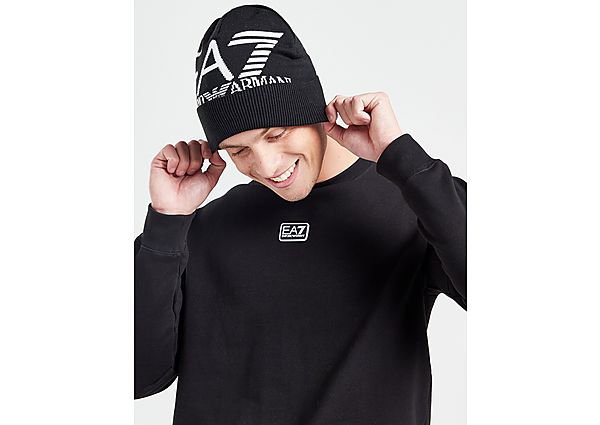 EA7 Emporio Armani Cuffed Beanie Hat  Black