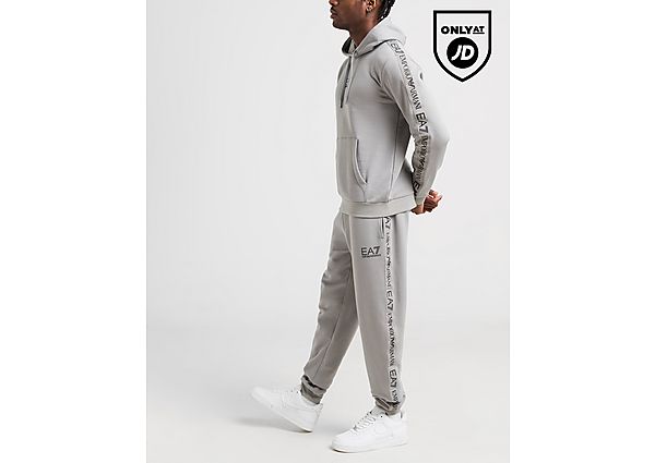 EA7 Emporio Armani Reflective Logo Hooded Tracksuit  Grey