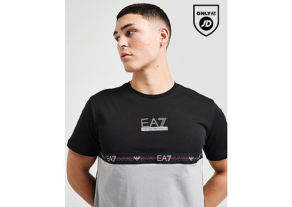 EA7 Emporio Armani Split Tape T Shirt  Black