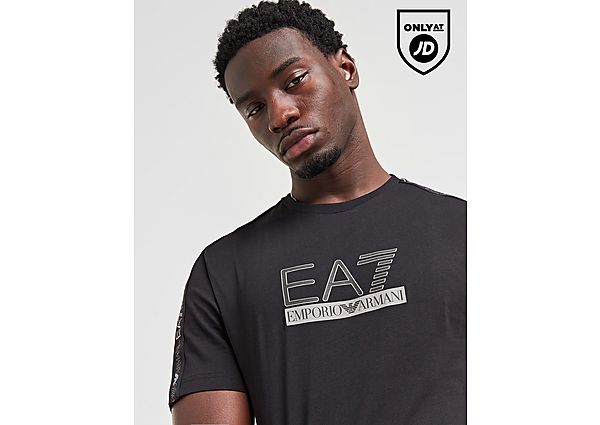 EA7 Emporio Armani Tape Large Logo T Shirt  Black