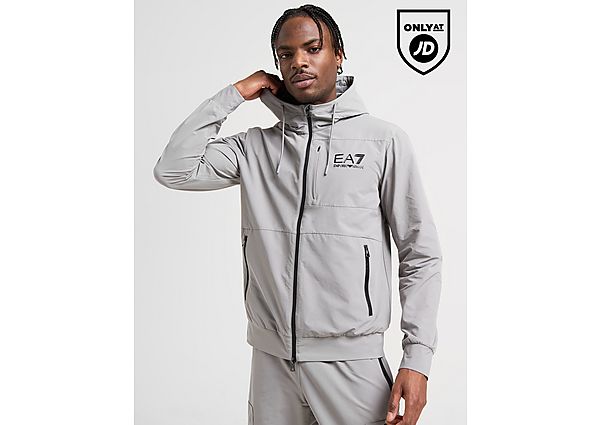 EA7 Emporio Armani Woven Tech Full Zip Hoodie  Grey