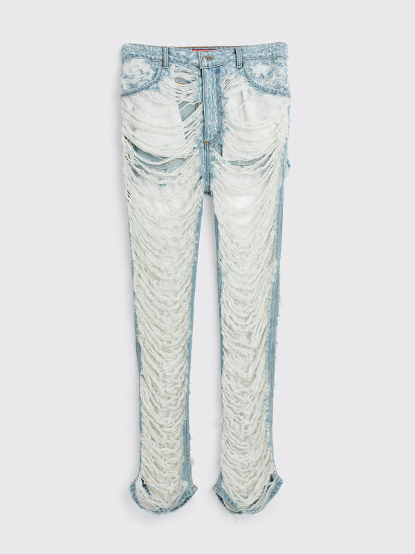 Eckhaus Latta Les Destroyed Jeans Bleach True Blue