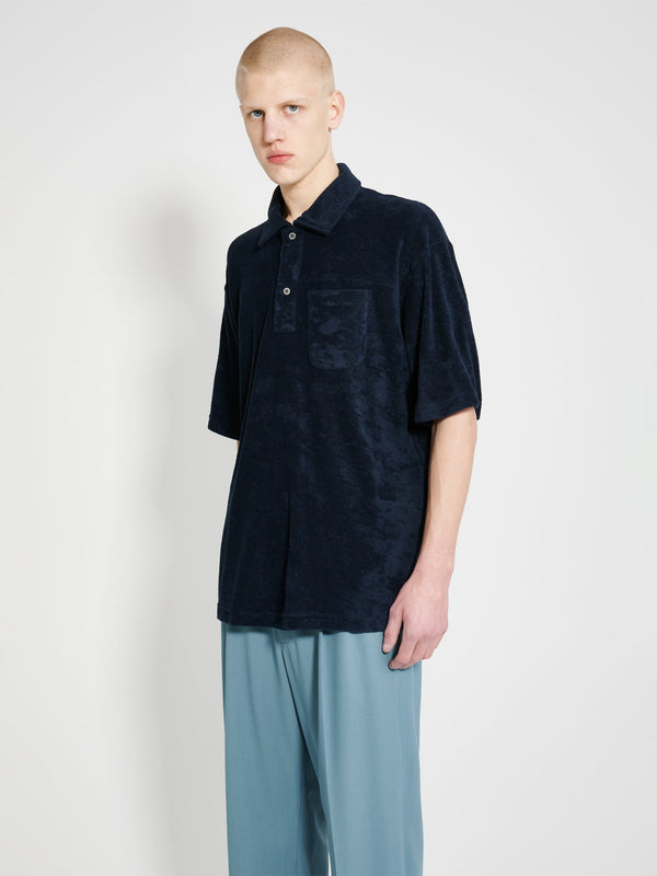 Engineered Garments Polo Shirt Navy CP Velour