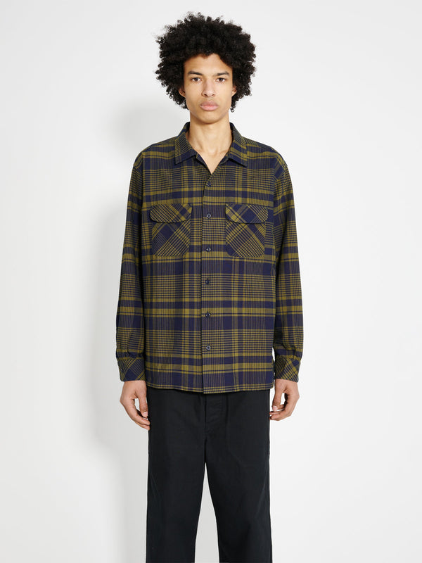 Engineered Garments Classic Shirt Navy  Olive Cotton Plaid