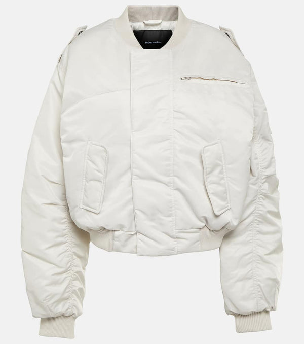 Entire Studios Cropped cotton bomber jacket