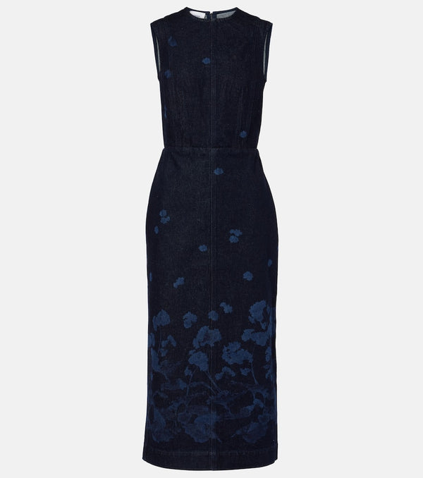 Erdem Floral denim midi dress