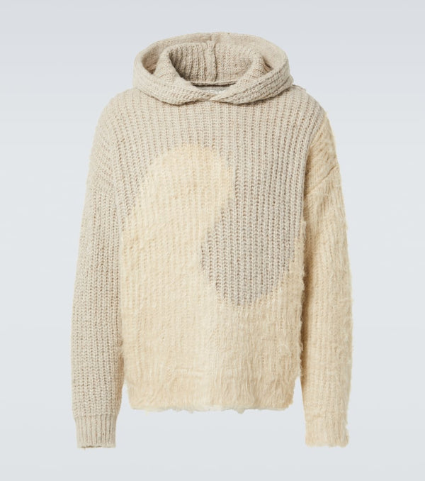 ERL Knitted silk and wool-blend hoodie