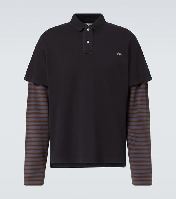 ERL Striped cotton-blend polo shirt