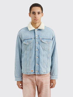 ERL x Levi's Sherpa Trucker Jacket Blue