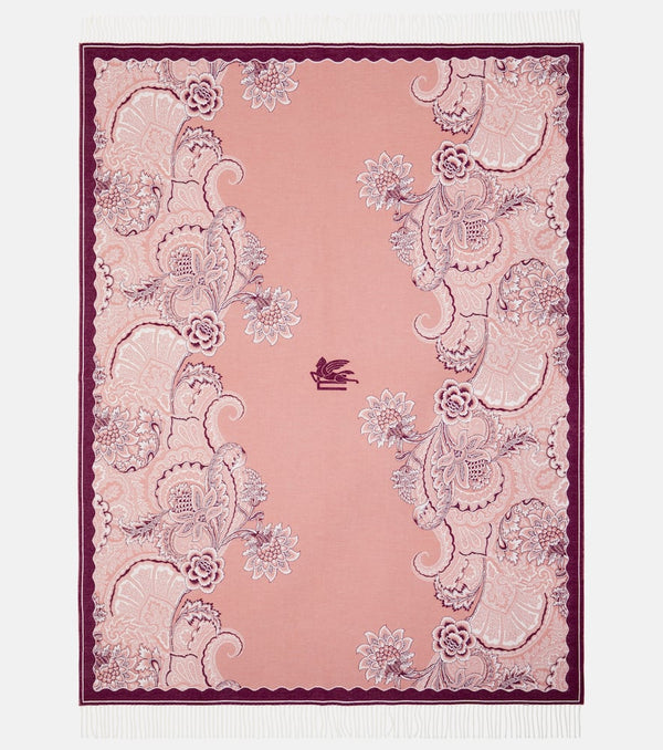 Etro Bloom floral wool throw