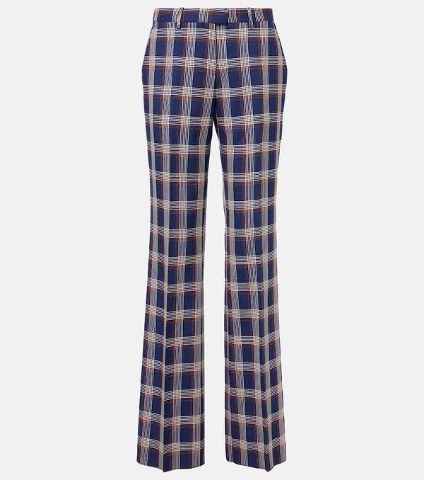 Etro Checked high-rise wool wide-leg pants