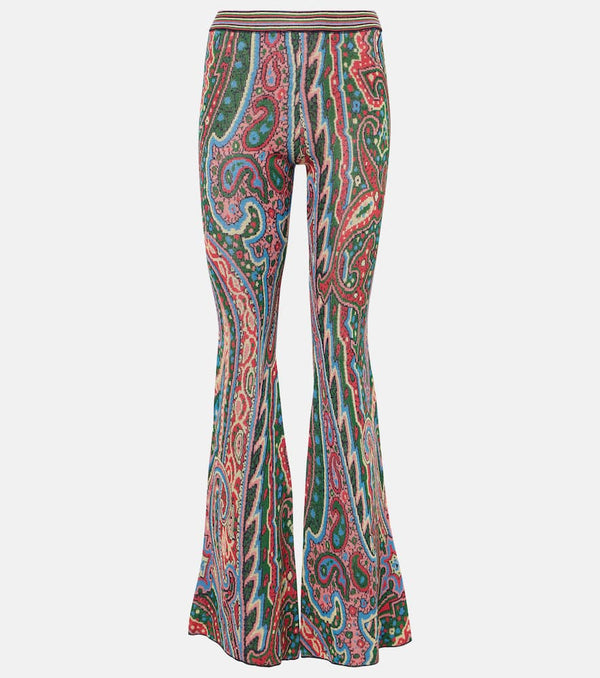 Etro Knitted paisley jacquard flared pants