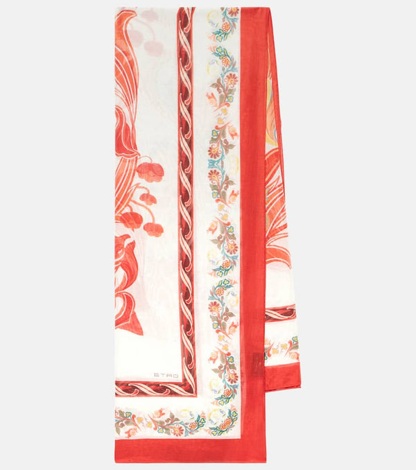 Etro Printed cotton and silk scarf