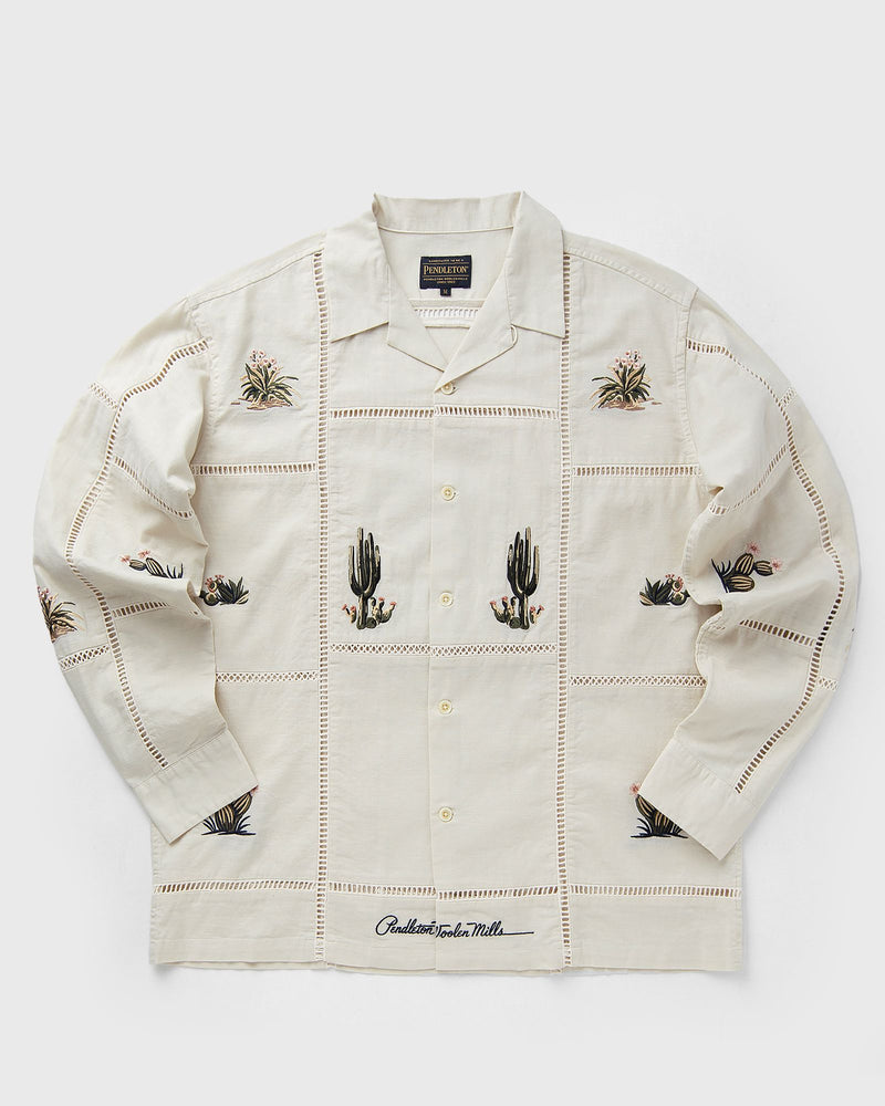 Pendleton EMB OPEN COLLAR SHIRT white